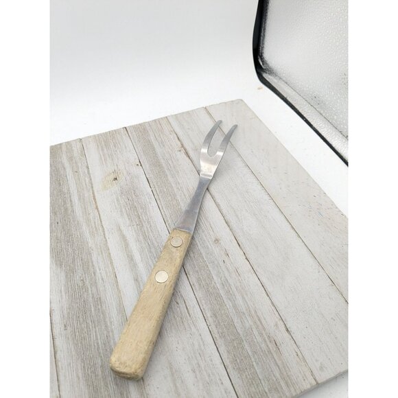 Vintage Flint Arrowhead Stainless USA Small Serving Meat Fork Small 11" USA - Picture 4 of 8